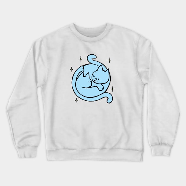 two cats curled up in an embrace Crewneck Sweatshirt by duxpavlic